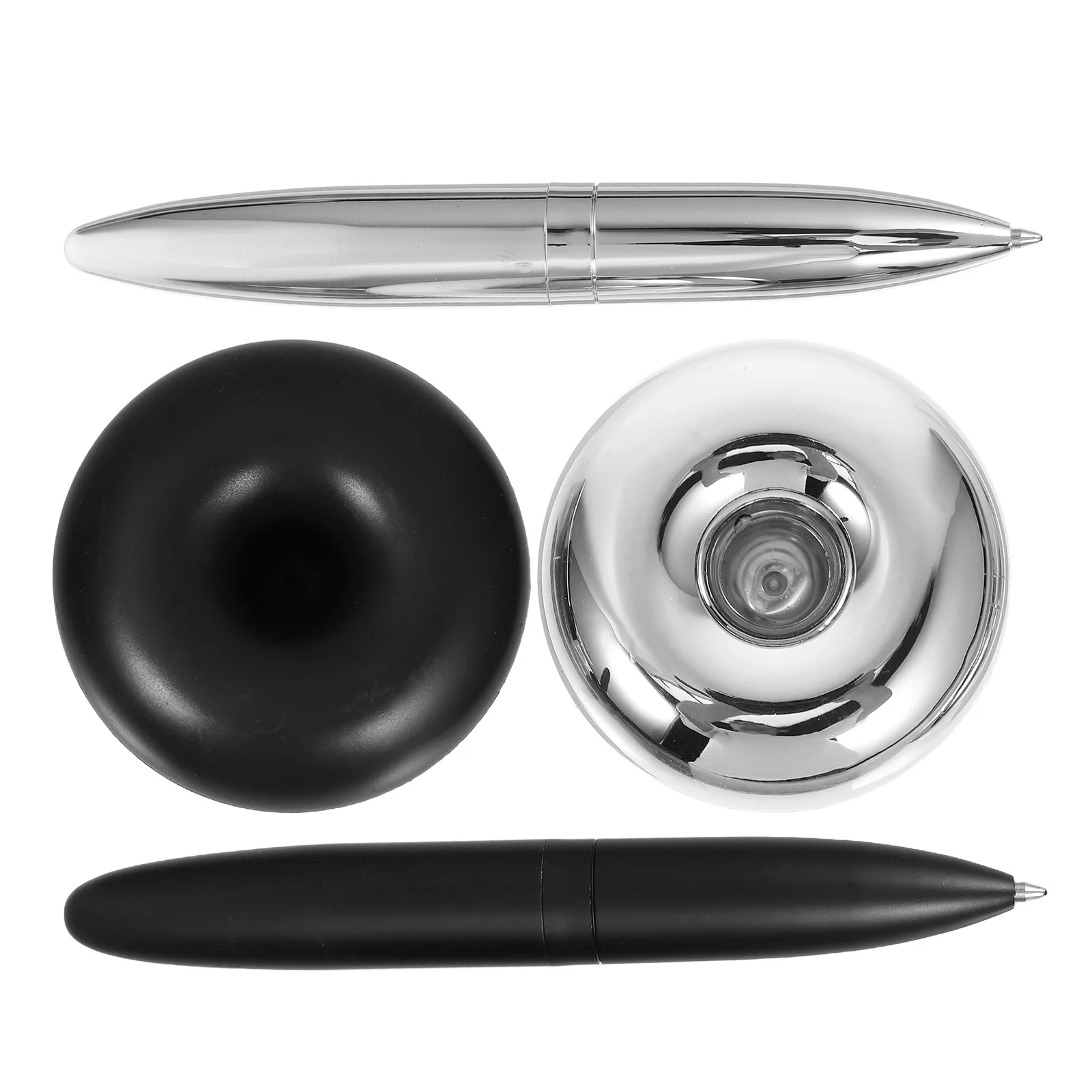 2 Pcs Signature Pen Magnetic Floating Base Metal Ballpoint Nice Pens for Men Women Office Gift Luxury Weighted Fidget Writing
