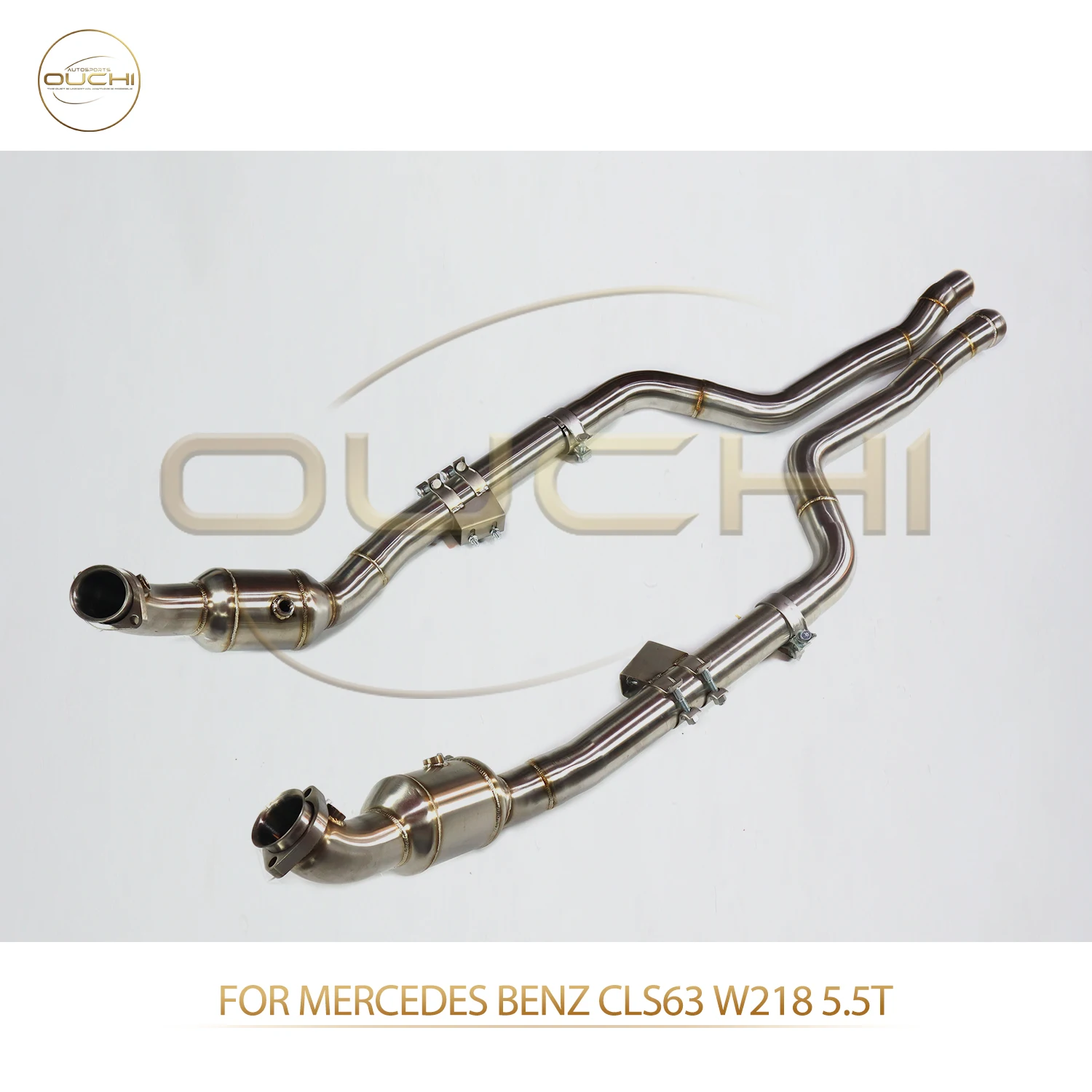 

OUCHI Factory Direct Sales Catalysis SS304 Downpipe for Mercedes Benz CLS63 W218 5.5T Exhaust Without Heat Shield Direct Fit