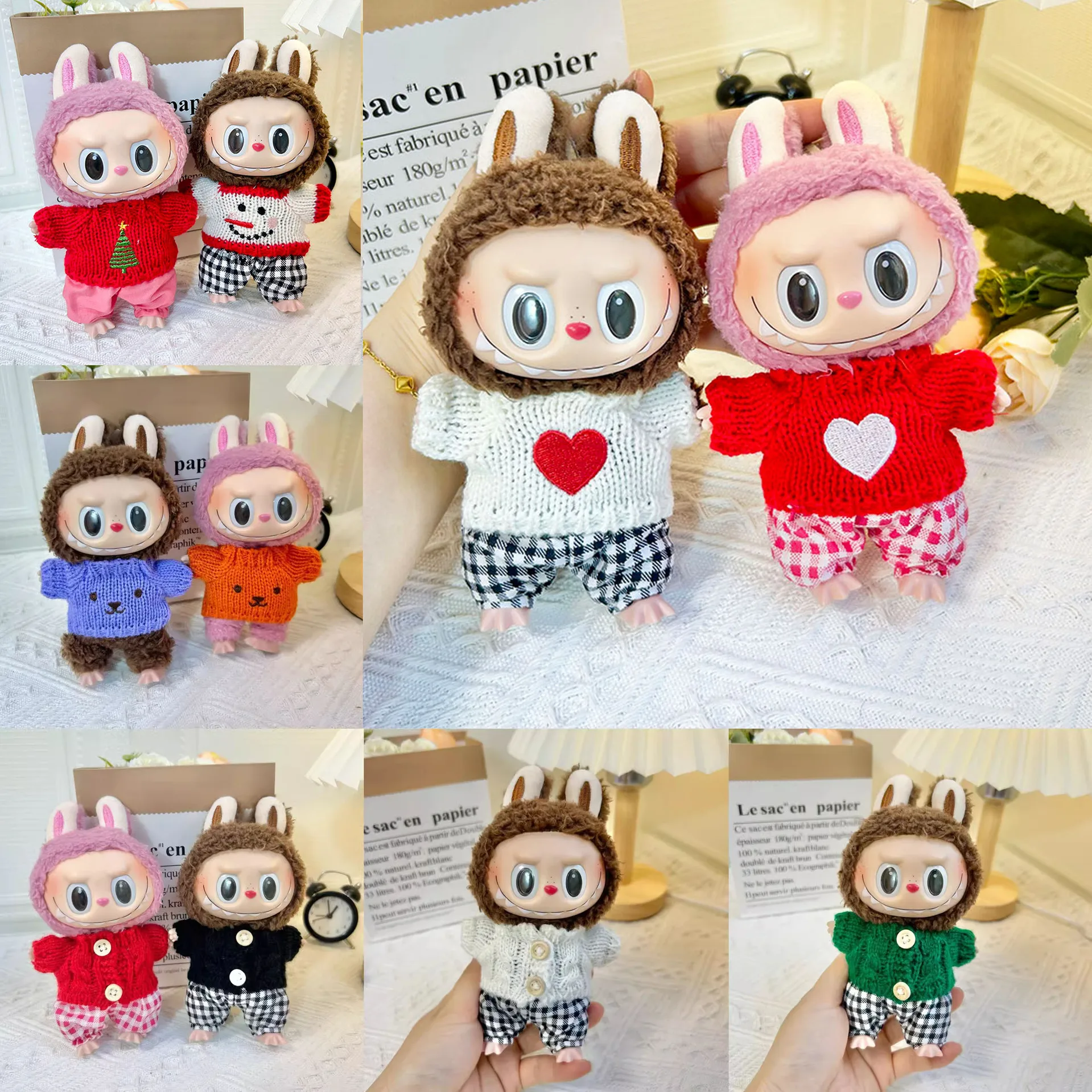 

17cm Labubu Idol Dolls Plush Doll'S Clothes Cute Clothing Hoodie No Doll Outfit Accessories Korea Kpop Exo Labubu New Sweater