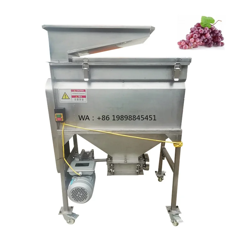 Destemmer Crusher and Press with 304 Stainless Steel 500Kg/H Capacity MotorCommercial Grape