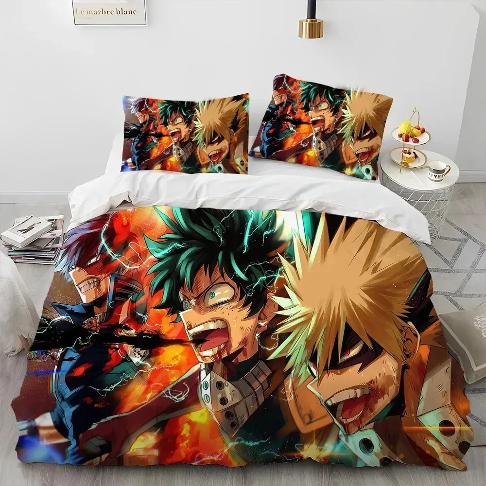 Anime My Hero Academia Izuku Deku Comfortable Duvet Quilt Cover Pillowcase Bedding Set Children Bedroom Decoration Home Textile
