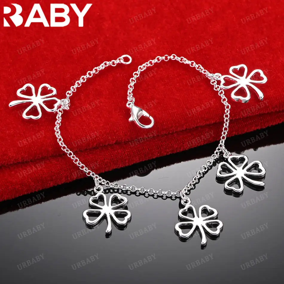 URBABY 925 فضة تصميم أساور للنساء الرجال الإبداع الهدايا الشارع كل مباراة الحفلات والملابس اليومية