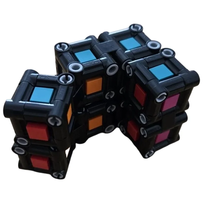 Geometric Infinite Cube MOC Bricks Desk Sculpture Abstract Design Model DIY Brick Kit Collectible Display Scene