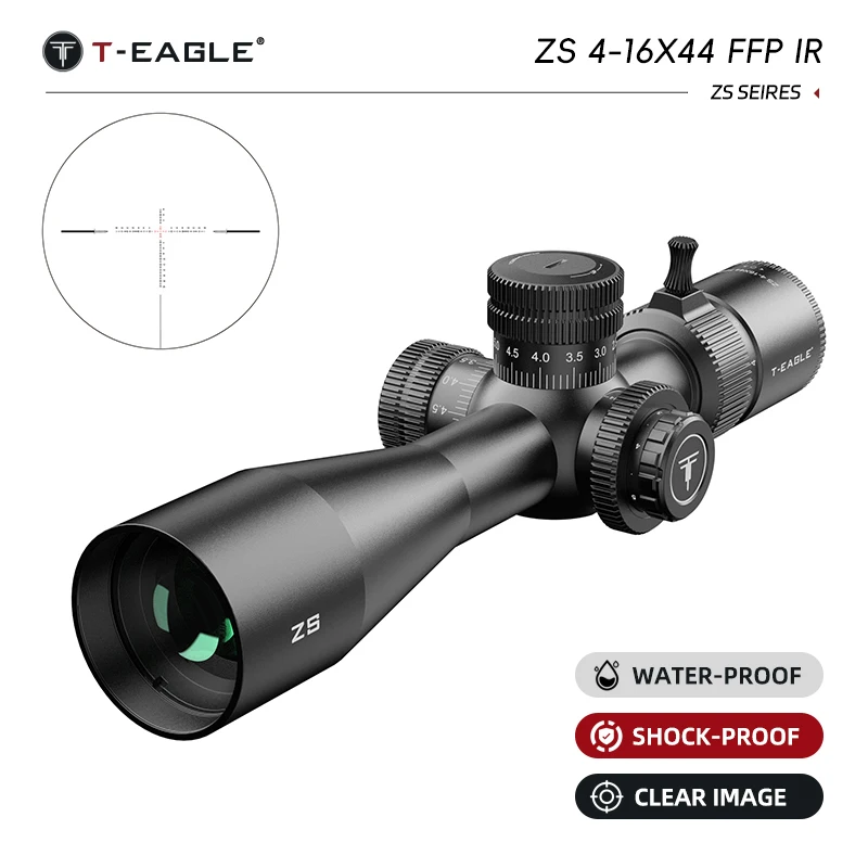 T-EAGLE ZS 4-16x50 FFP Tactical Scope With Zero Stop Riflescope For Hunting 1/10 Lunetas FFP Airgun Sight Fit .PCP.308 AR15