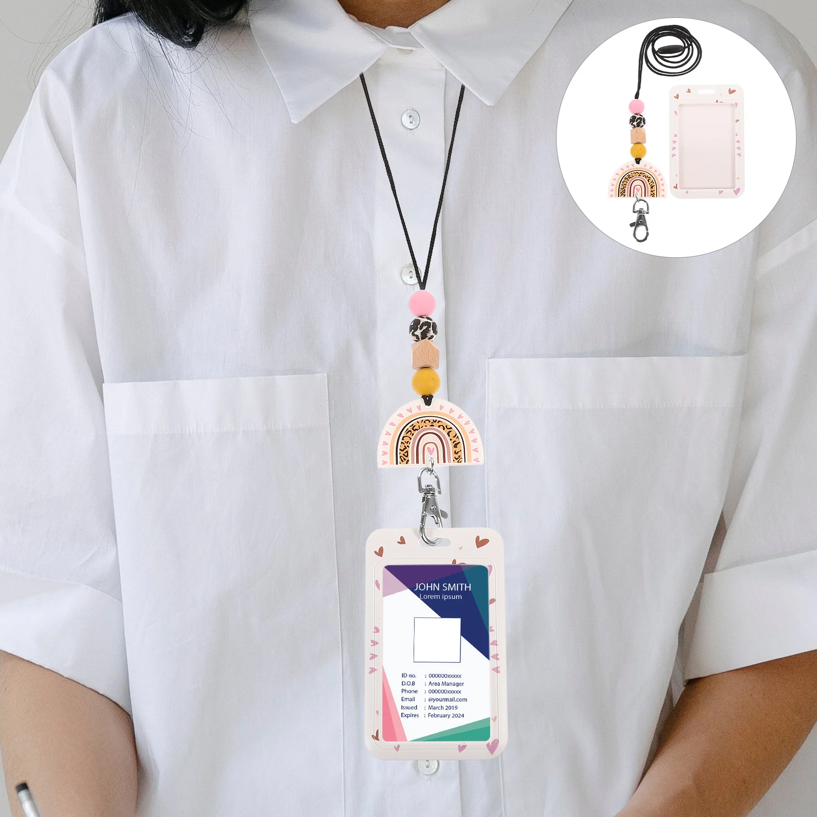 

1Set Id Card Sleeve Zinc Alloy Silicone Protective Holder Reusable Slide Open Badge Cover Clear Window for Nurse Office