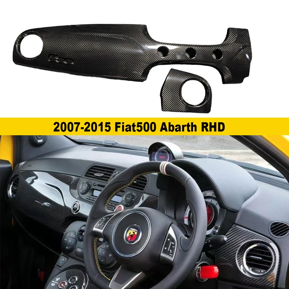 Brand New Dry Carbon Material Racing Style Dash Board Cover For 2007-2015 Fiat 500 Abarth 595 695(2Pcs\set)