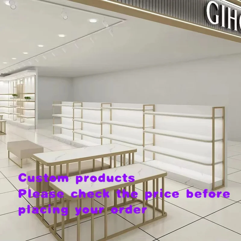 

custom.Contemporary Clothing Retail Display Rack Open Rail Garment Hanging Cabinet Boutique Visual Merchandising