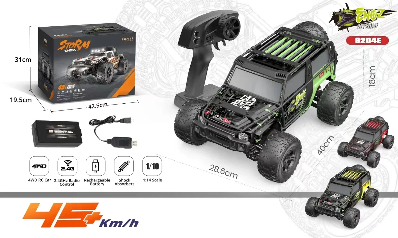 Nieuwe 1:10 full-scale 4WD RC auto - snelle off-road klimracewagen
