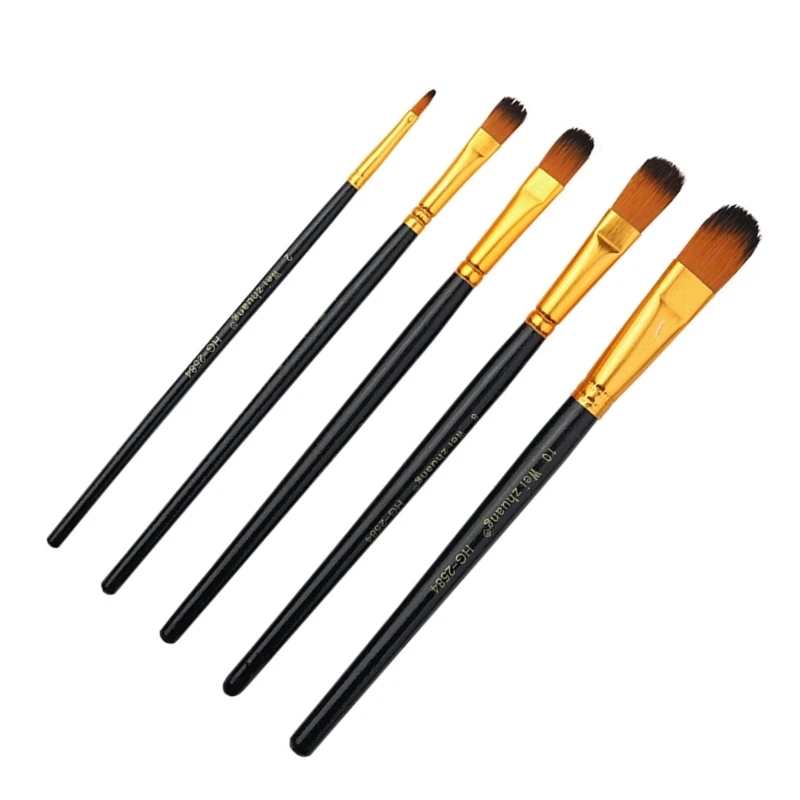 5 Pcs Paint Brushes Art Brushes Set Professional Artist Paintbrush for Watercolor Oil Painting Canvas Art Crafts Dropship