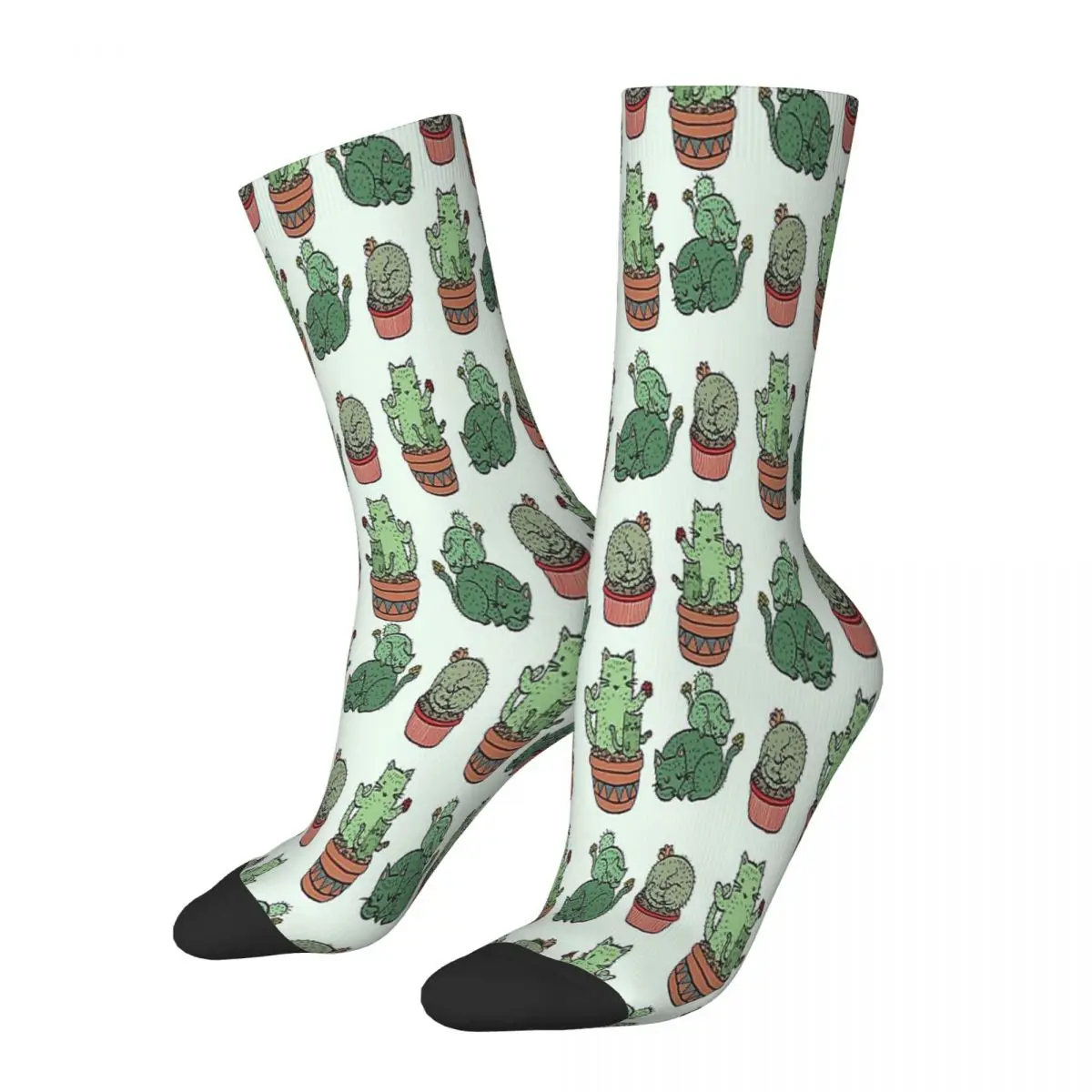 

Cactus Cats Cat Cute Kawaii Animal Aniamls Socks Male Mens Women Winter Stockings Printed