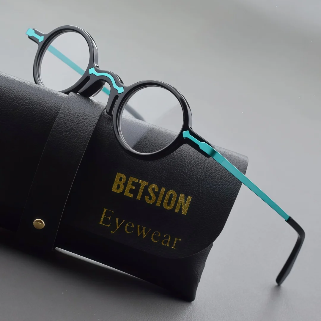 

BETSION Retro Small Oval Round Acetate Eyeglass Frame Fashion Reading Glasses Vintage Spectacles Men Women #76818