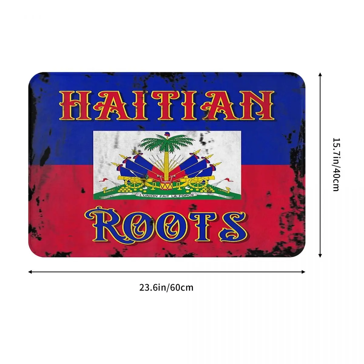 Haitian Roots Haiti Flag Emblem Coat Of Arm Independence Doormat Carpet Rug Kitchen Entrance Home Floor Mat for Bedroom Footpad