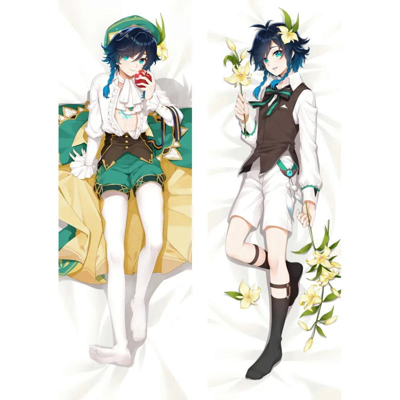 Game Genshin Impact Twenty Cosplay Pillow Case Dakimakura Peachskin Otaku 2-Side Hugging Body Throw Cushion Pillow Cover Case