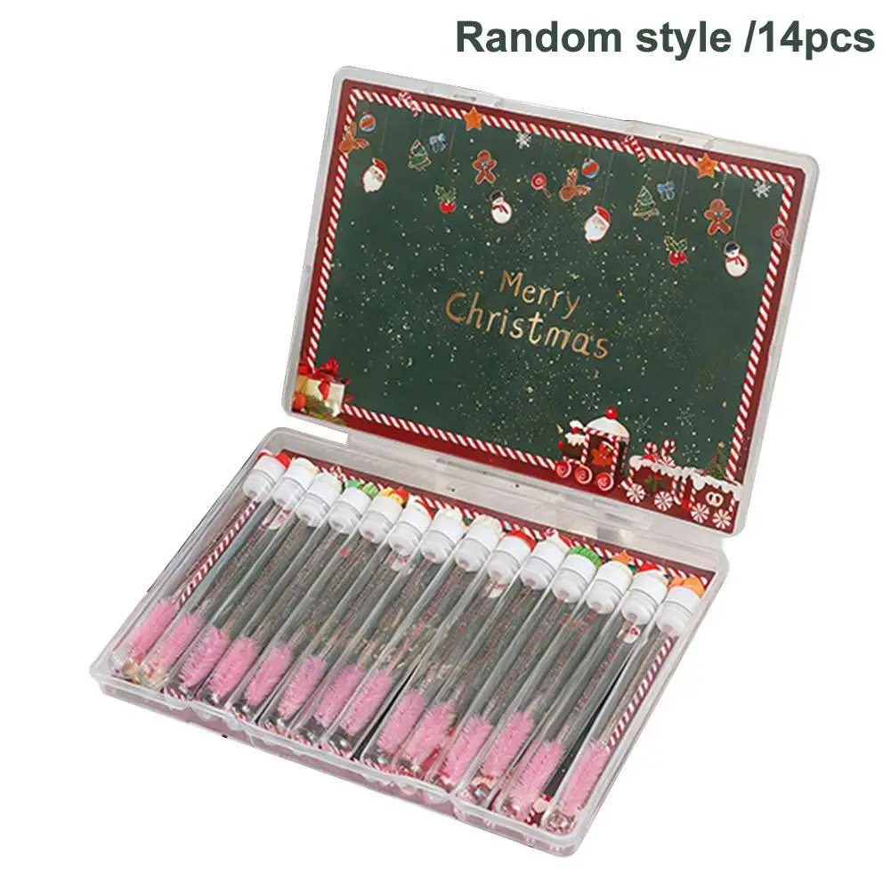 Tubes de brosse à cils de noël avec baguettes de Mascara réutilisables, applicateurs de maquillage remplaçables, fournitures d'extension de cils anti-poussière