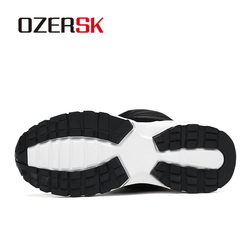 OZERSK New Waterproof Winter Snow Boots Lace Up Non-Slip Fashion Fur Comfortable Casual Handmade Plush Warm Boots For Women