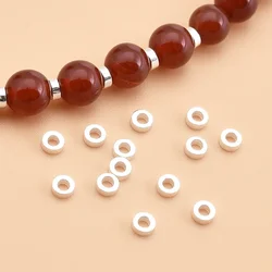 10PC S925 sterling silver jewelry accessories Circle gasket flat beads handmade beaded diy bracelet necklace material