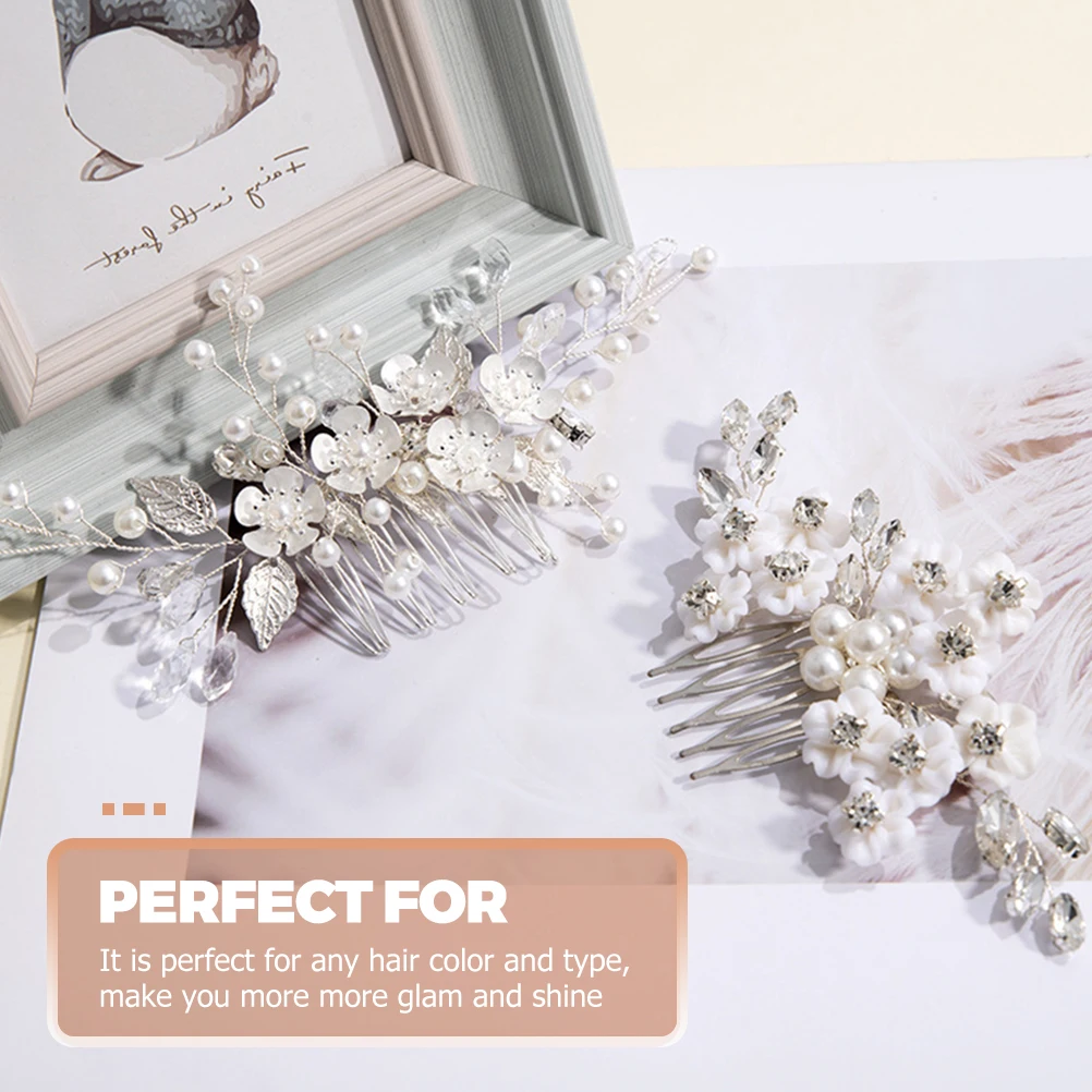

Elegant Wedding Pearl Comb Bridal Hair Piece Strong Hold Copper Wire Polymer Clay Non-Slip Prom Banquet Hair Accessories