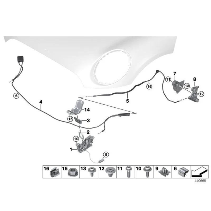 F5 5 Co op er S B4 6 Co op er D B 37 Front hood interlocking system Anti torsion device Rough body