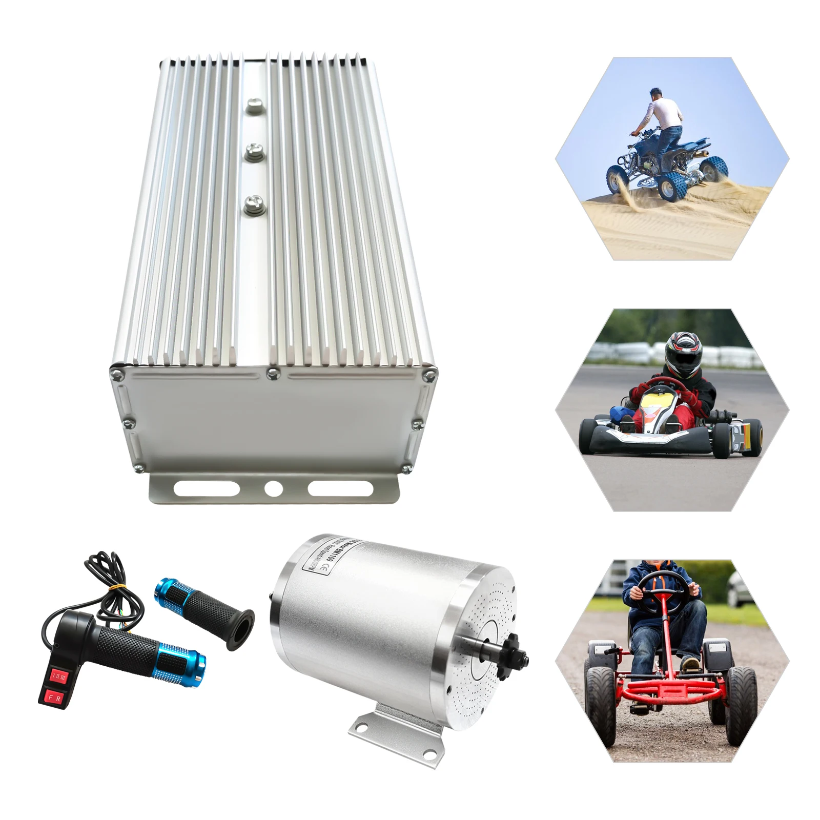 For Electric Bicycle Scooter Go KartBrushless Electric Motor DC 60V/72V High-speed Motor Low Noise  Go-Kart Motor Controller