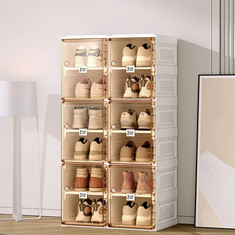 Folding Shoe Organizer Hard Plastic Living Room Cabinets Shelf Shoes Storage Box Show Rack Cabinet Furniture Modern Shoerack