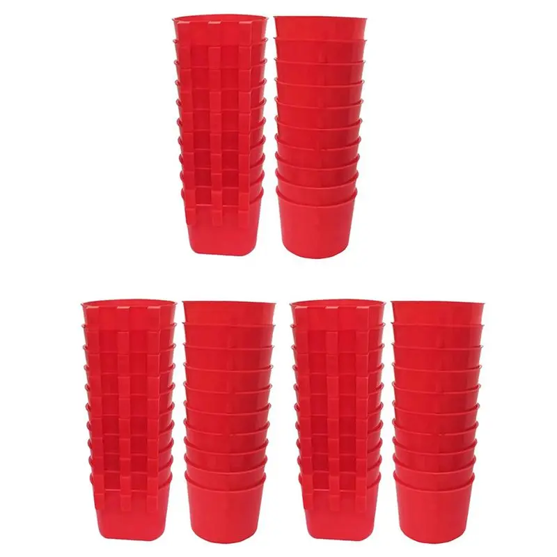 BAAG-60Pcs Chickens Feeders For Cage,Hanging Chicken Water Feeder Cup, Plastic Birds Feeders Seed Bowl, Chicken Feeder