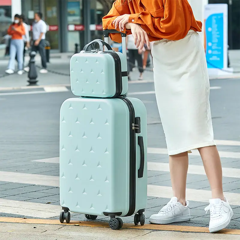 Maleta de viaje con ruedas silenciosas para mujer, Maleta de equipaje rodante, equipaje cosmético de cabina, 20 pulgadas