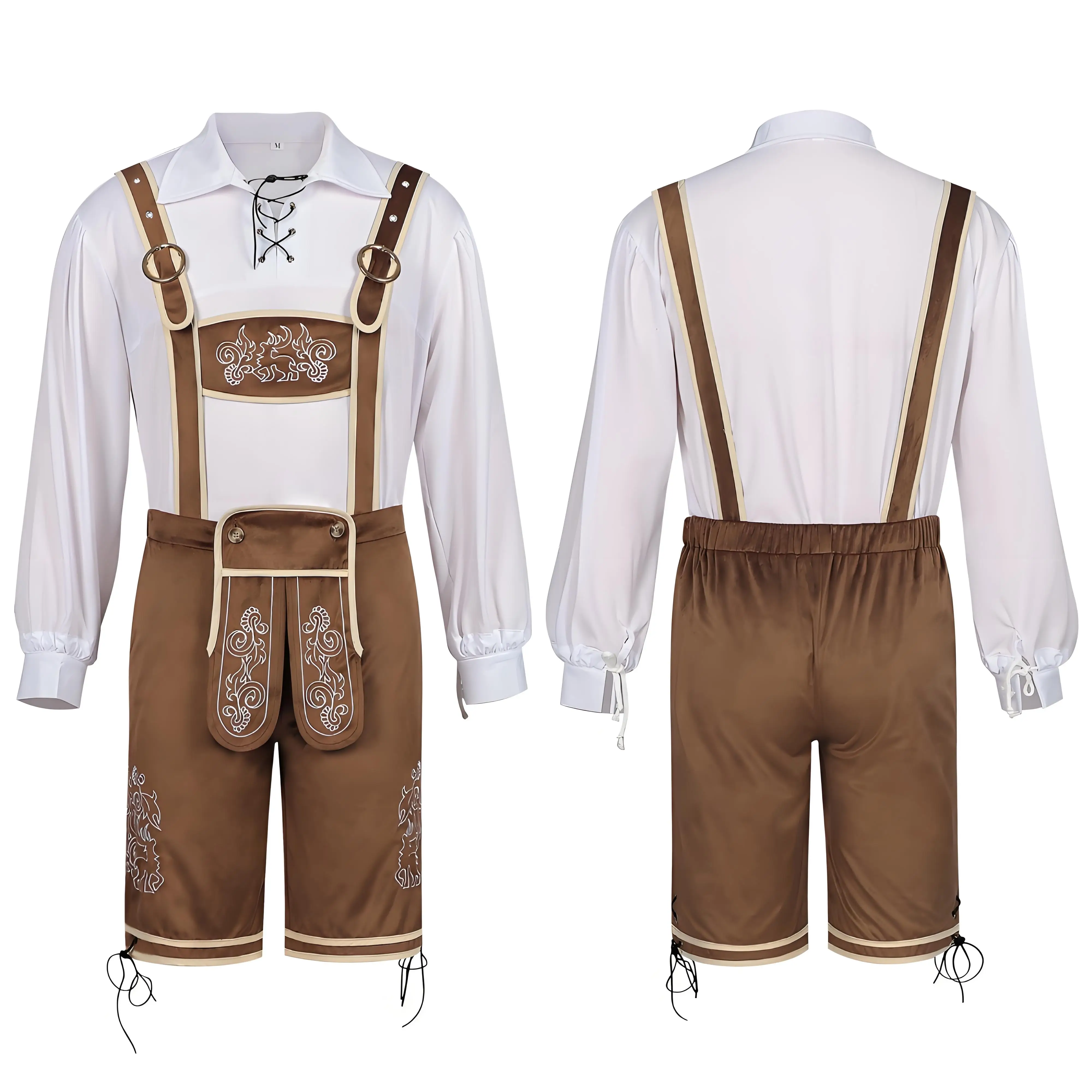 

Мужской сценический костюм Октоберфеста Lederhosen, немецкий фестиваль пива, подтяжки, рубашка, карнавальный наряд на Хэллоуин
