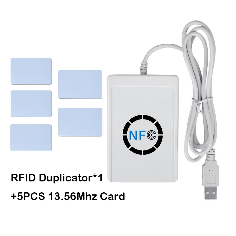 

Smart Chip Card Reader Reader IC 13.56Mhz ACR122U Clone NFC Programmer Token Duplicator ISO14443 Key Card Writer