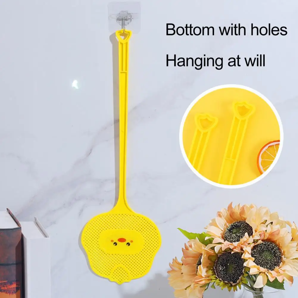 

2Pcs 49.5cm Fly Swatter Mosquitoes Control Long Handle Fly Swat Shatter Cartoon Shape Fly Racket For Home Indoor And Outdoor