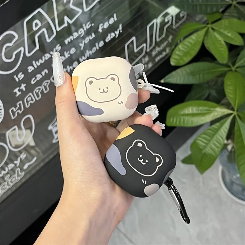 Capa protetora de silicone macio para Samsung Galaxy Buds FE, Urso bonito dos desenhos animados, Buds2 Pro, Buds 2