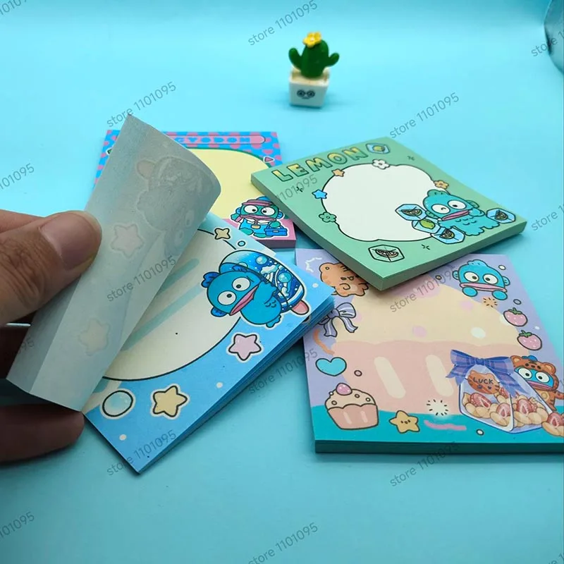 Imagem -03 - Sanrio Hangyodon Memo Pad Sticky Notes n Times Papelaria Kawaii Notepad Post Escritório e Material Escolar Kids Gift Pcs por Lote