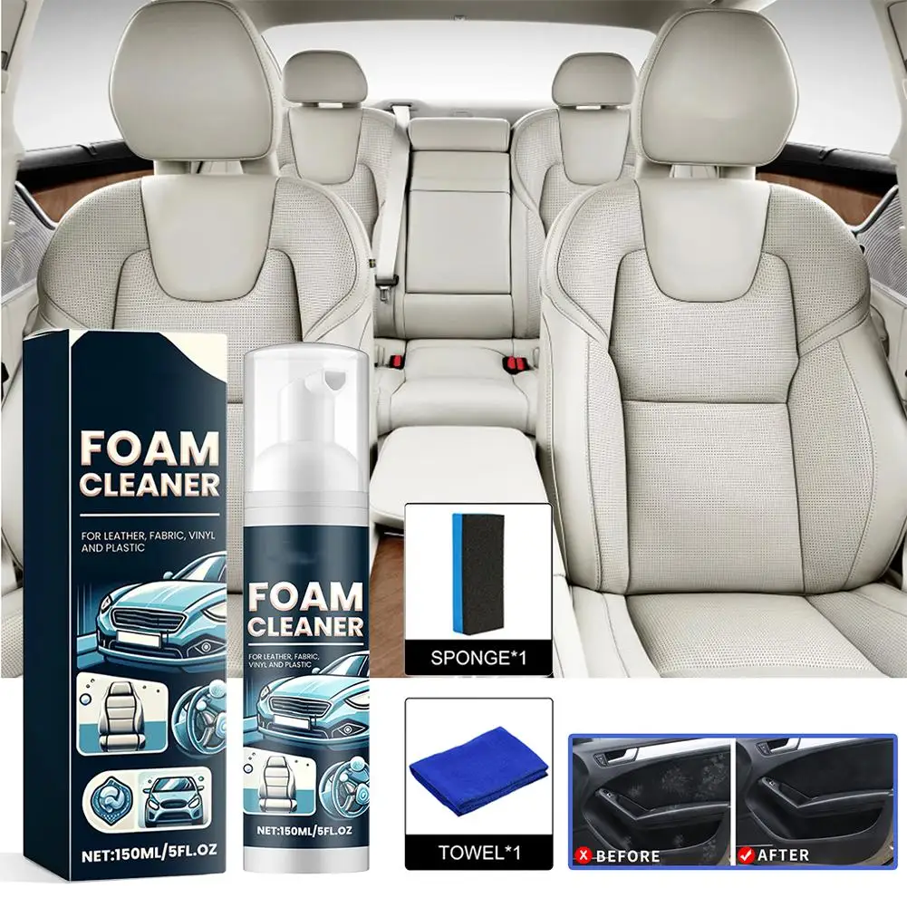 

150ML Foam Cleaner Spray Multi-purpose Anti-aging Cleaner Tools Car Interior Home Cleaning Foam for Car Interior Leather Cl P7V9