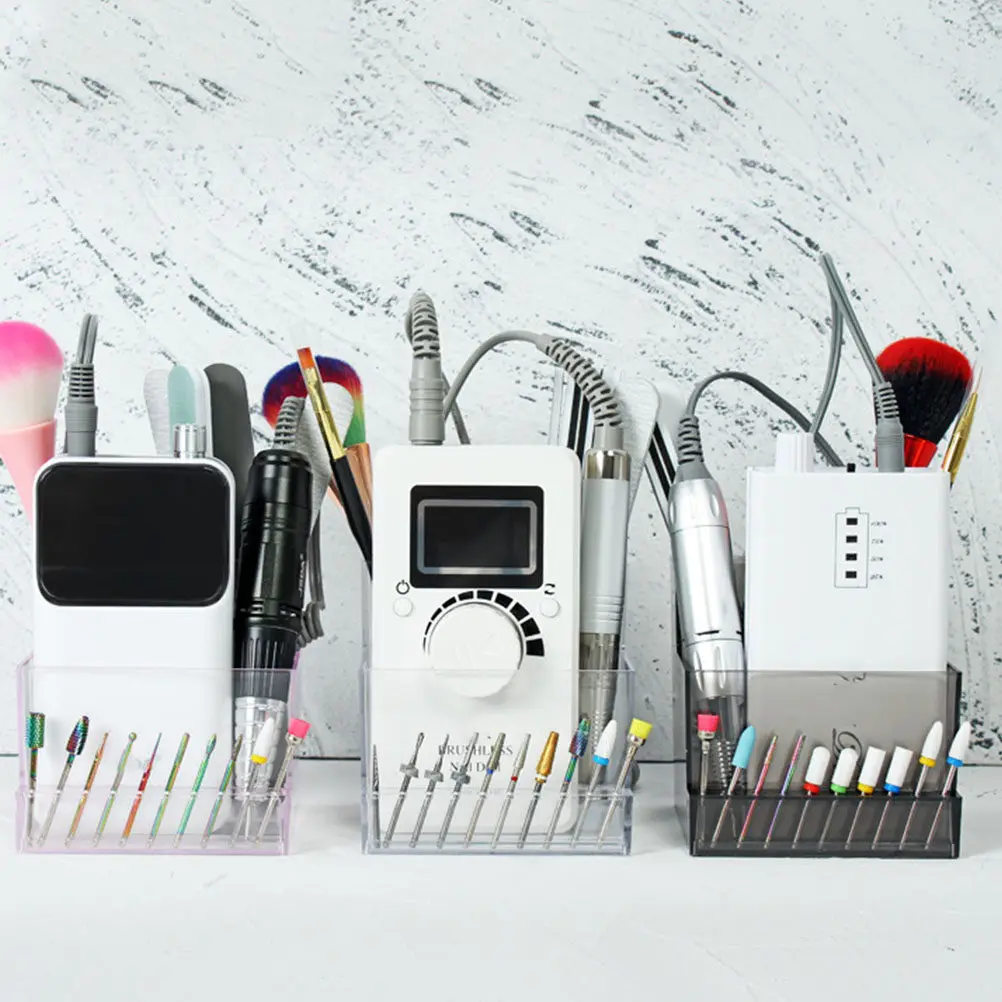 

1 шт. Компактная подставка для хранения насадок для шлифовки, органайзер для полировщика для ногтей, для салонов красоты, практики, обучения, школ, инструмент для маникюра