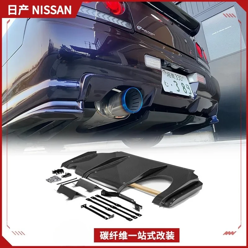 

Подходит для Nissan GTR GTT R34, спойлер из углеродного волокна K, опорная пластина, задняя опорная пластина, модификация и установка заднего спойлера