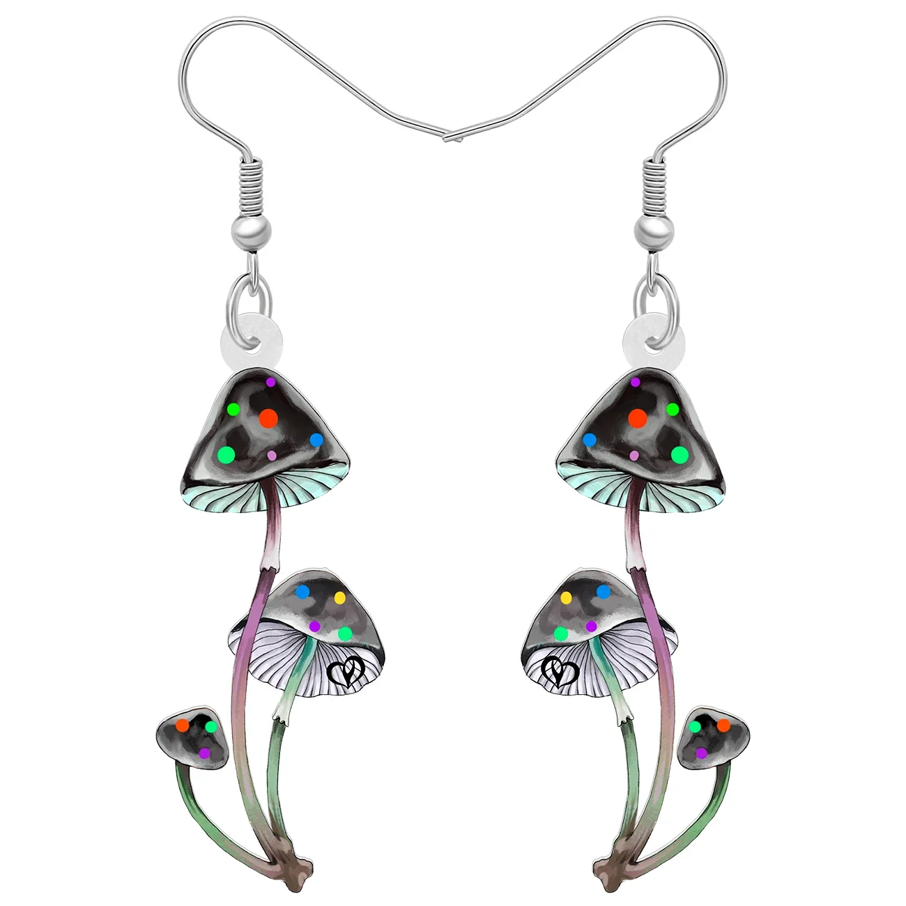 WEVENI Acrylic Cute Mushroom Earrings For Women Girls Drop Dangle Plants Jewelry Charms Spring Summer Gifts Accessories