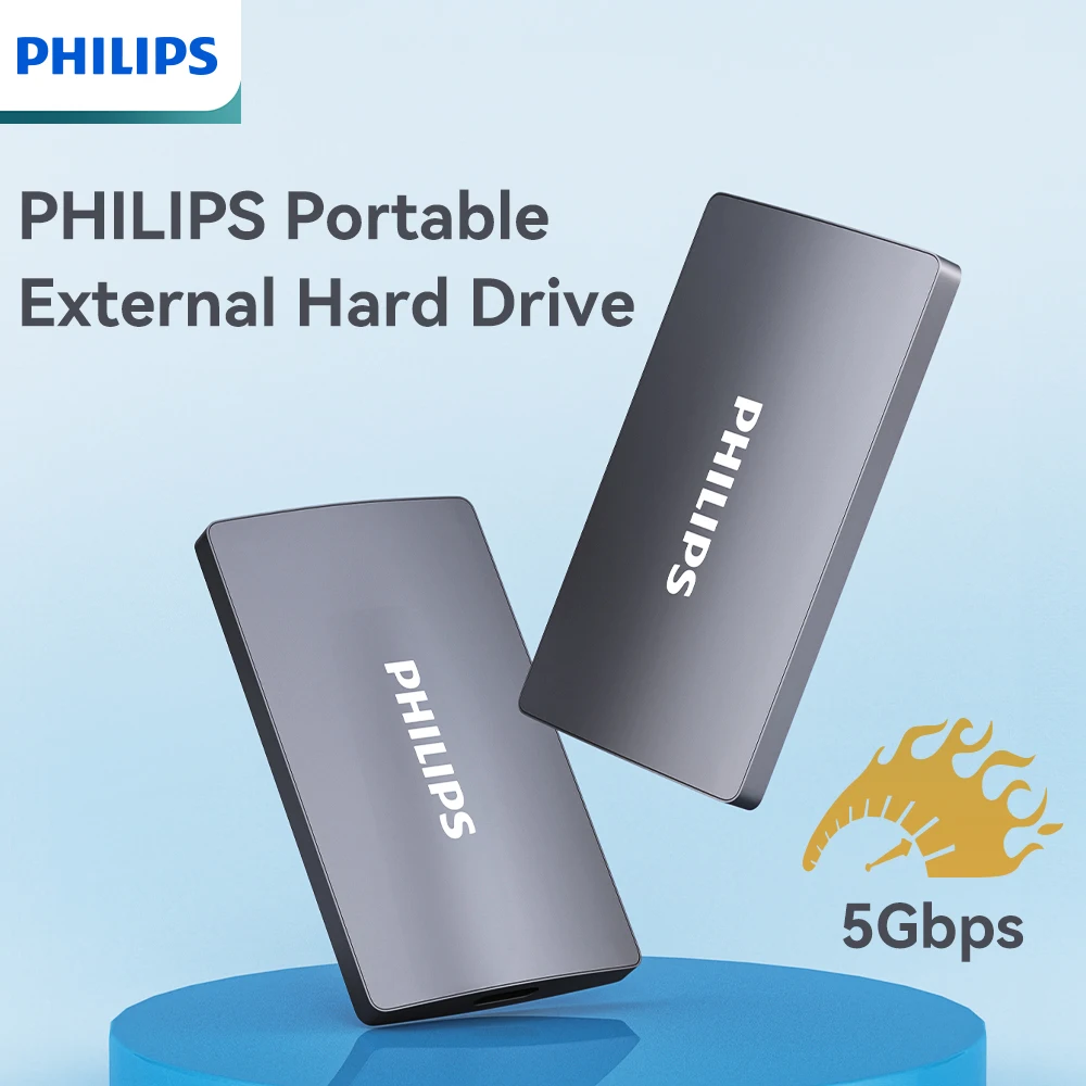 

PHILIPS Portable SSD 2TB External Solid State Drives, up to 560MB/s USB C SSD External Hard Drive USB 3.2 Gen2