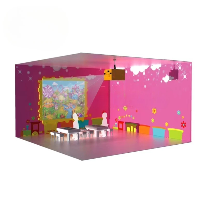 Children Magic Touch Screen Painting Multiple Players AR Interactive Drawing Wall Projection for Game Center