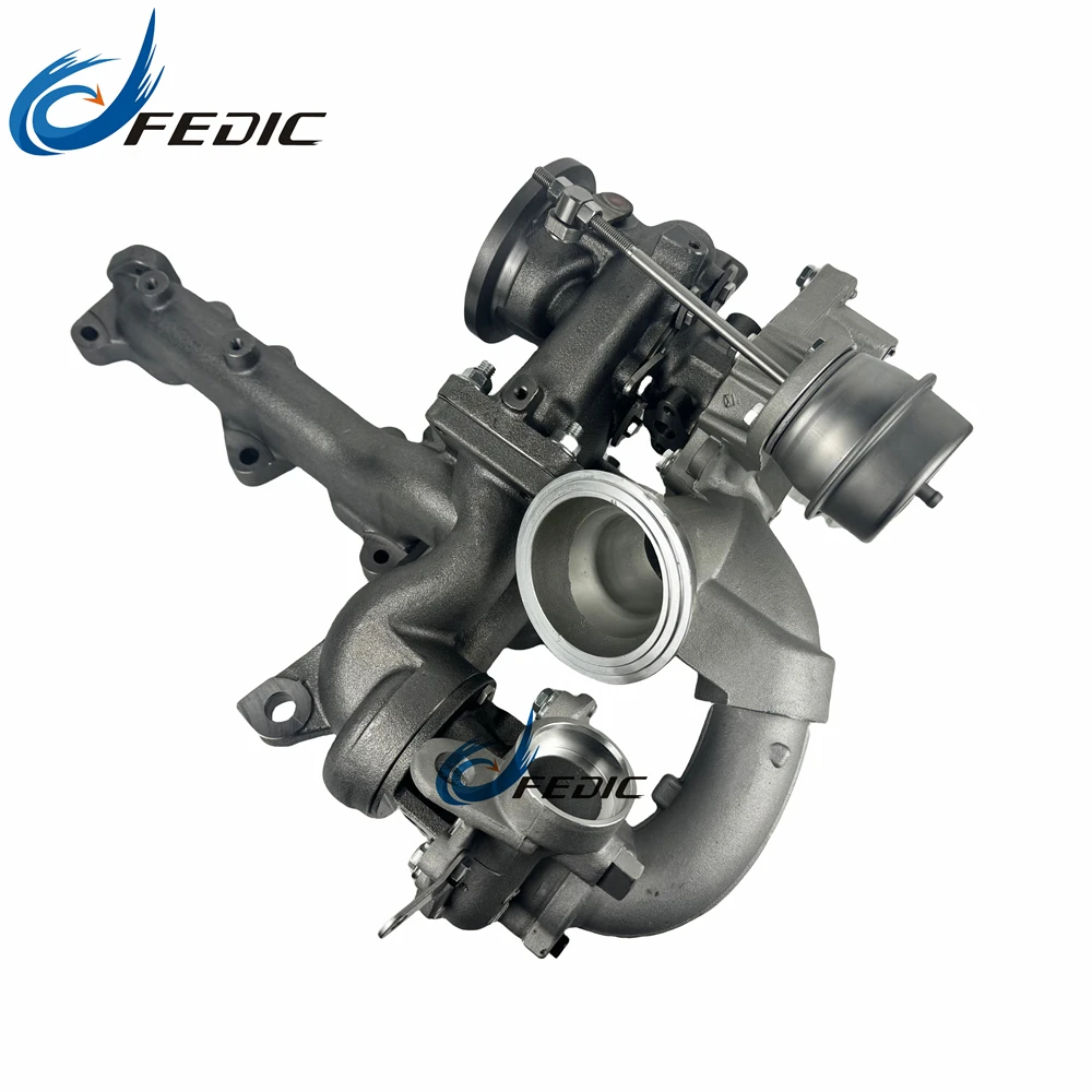 Turbocompresor doble R2S KP35 + K04 03L145715F 10009880102 para VW Amarok 2,0 BiTDI 120 Kw 163 HP CFCA 2010 sin actuador