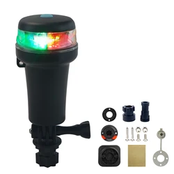 Boat Kayak Portable Navigation Folding Type Led Light Red Green Multi Color Adaptors Multi-Function Installation AA Batteries