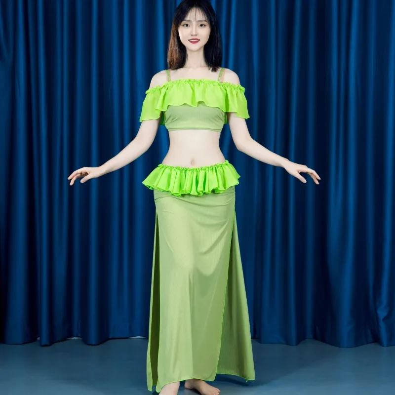 Customized Oriental Belly Dance Clothes Adult 2025 New Elastic Chiffon Lace Beautiful Long Skirt Set Belly Dance Costumes