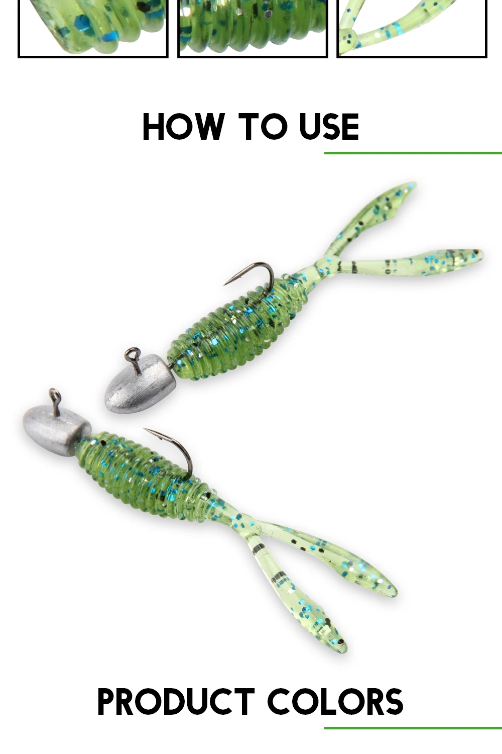 Palisander Great Finesse Creature Köder Weicher Köder 3,6 cm Rock Fishing Double Tail Künstlicher Swimbait Shad Wurm Angelgerät – Detail 4
