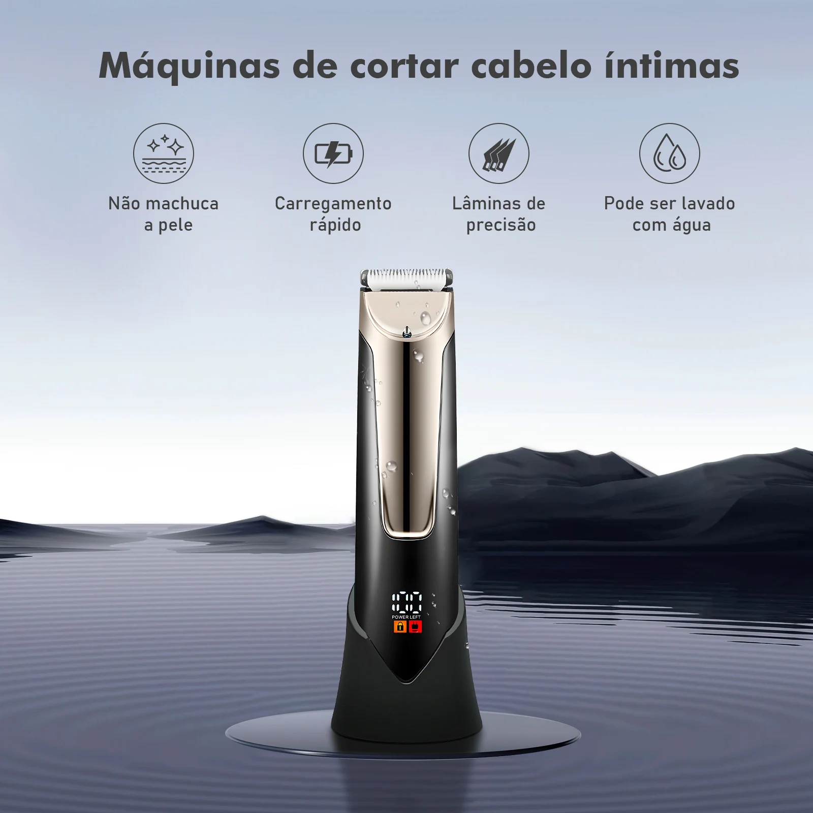 Depilador Masculino Íntimo, Máquina de Cortar Cabelo, Depilador Elétrico, Máquina de Depilação Masculina, Coibeu