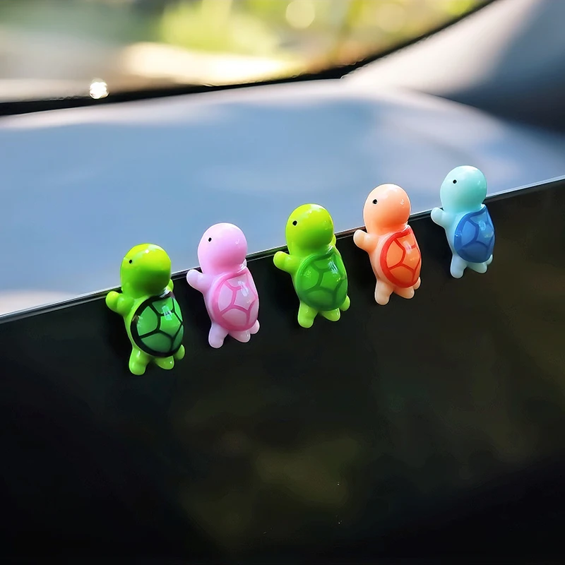 5PCS Cute Little Turtle Car Interior Decoration Auto Dashboard Decoration Gadgets Ornaments For Gifts Car Interior Accessories