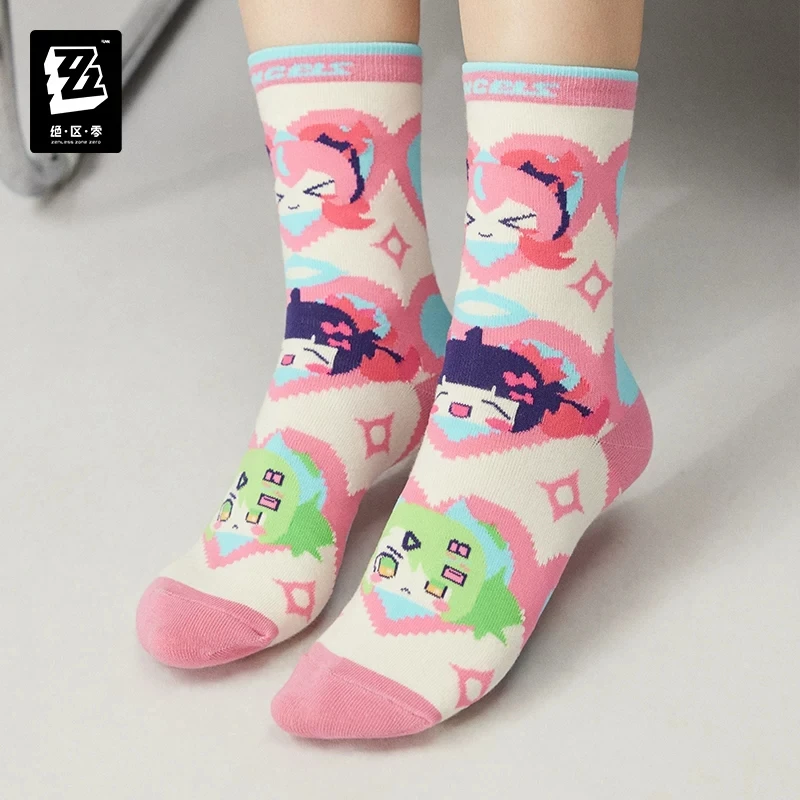 Official ZenlessZoneZero Genuine STUDIO “Delusional Angel” Game Merchandise: Printed and Embroidered Sock Set (3 Styles Total)