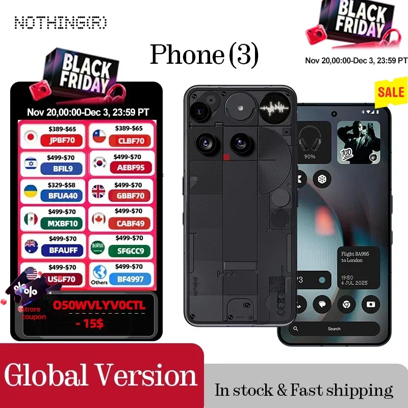 Nothing Phone (3) Qualcomm Snapdragon 8S Gen 4 6.77 120Hz 50MP Camera