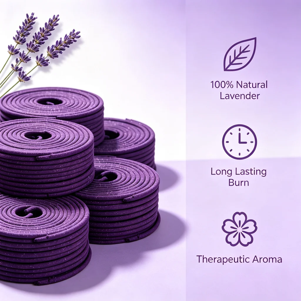 Lavender Incense Coils High-Quality Long-Lasting Fragrance for Living Room Yoga Relaxation Meditation Decor Perfect Aromatherapy