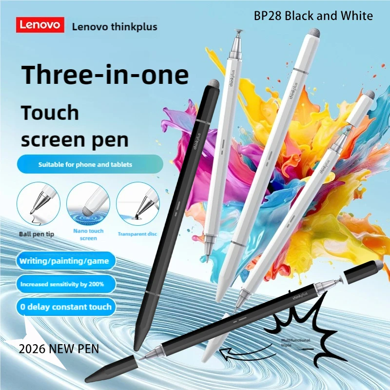 Lenovo Thinkplus Universal Bp28 Stylus For Android IOS  Screen For iPad Pencil Huawei Xiaomi Samsung Tablet Pen Three Pen Tips