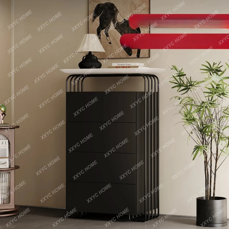 

Ретро-комод для спальни, прикроватная тумба, четыре выдвижных ящика, легкая роскошь и ощущение высокого класса