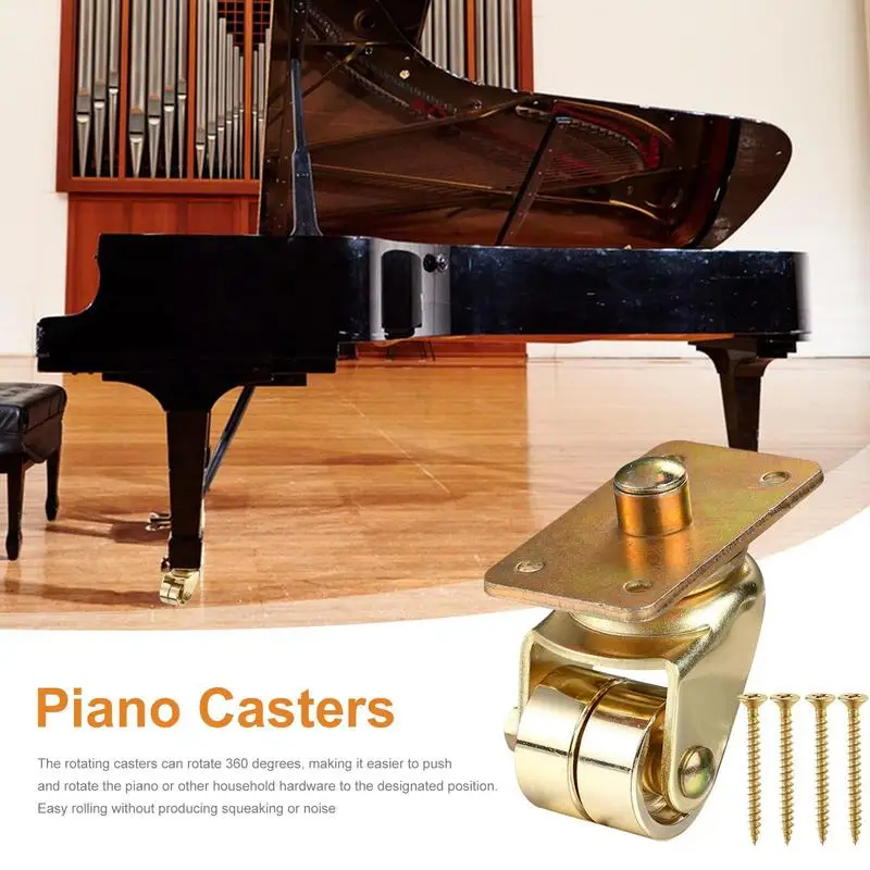 

Upright Piano Wheels Casters Piano & Furniture Caster 360 Degree Swivel Rust Resistant Plate Casters Piano Accessories For Piano