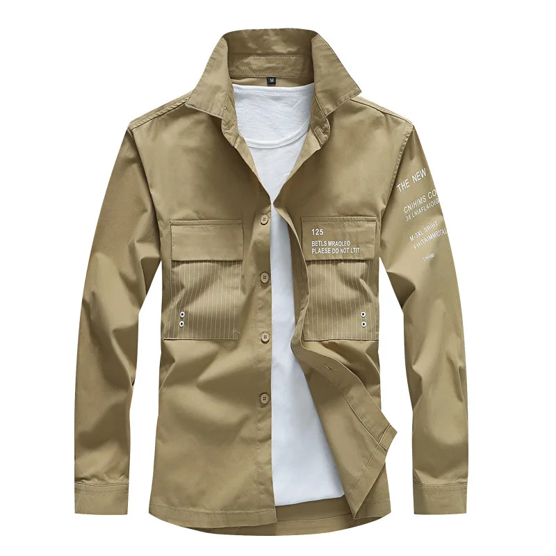 

Spring And Autumn New Shirts Men's Long-sleeved Shirts Business Casual Men's Versatile Tooling Sub-loose Tops